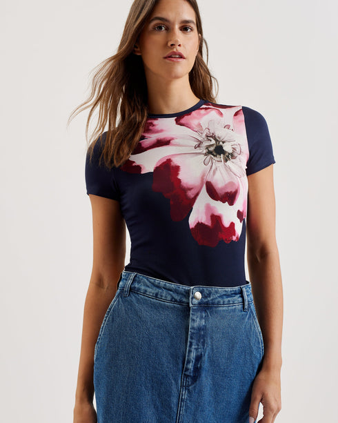 LOUANNN-Tops-Printed Short Sleeve Fitted- Ted Baker Romania